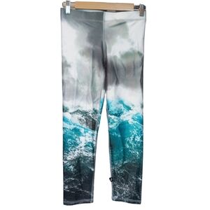 Terez Ocean Wave Leggings - Blue and Gray